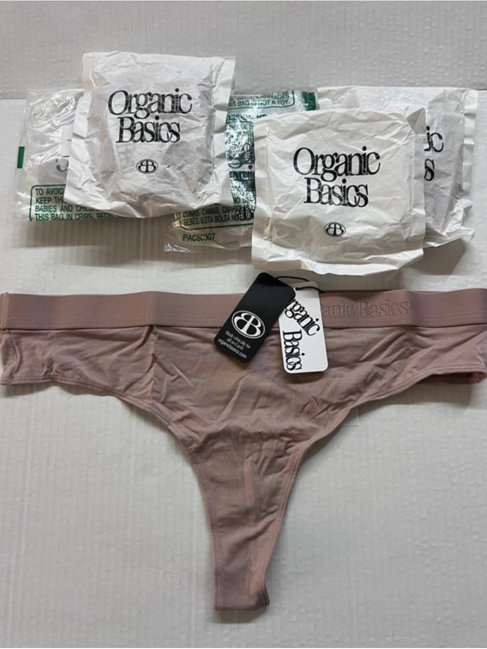 Organic Basics Women's Soft Touch Thong Underwear Size XL NEW Lot of 5